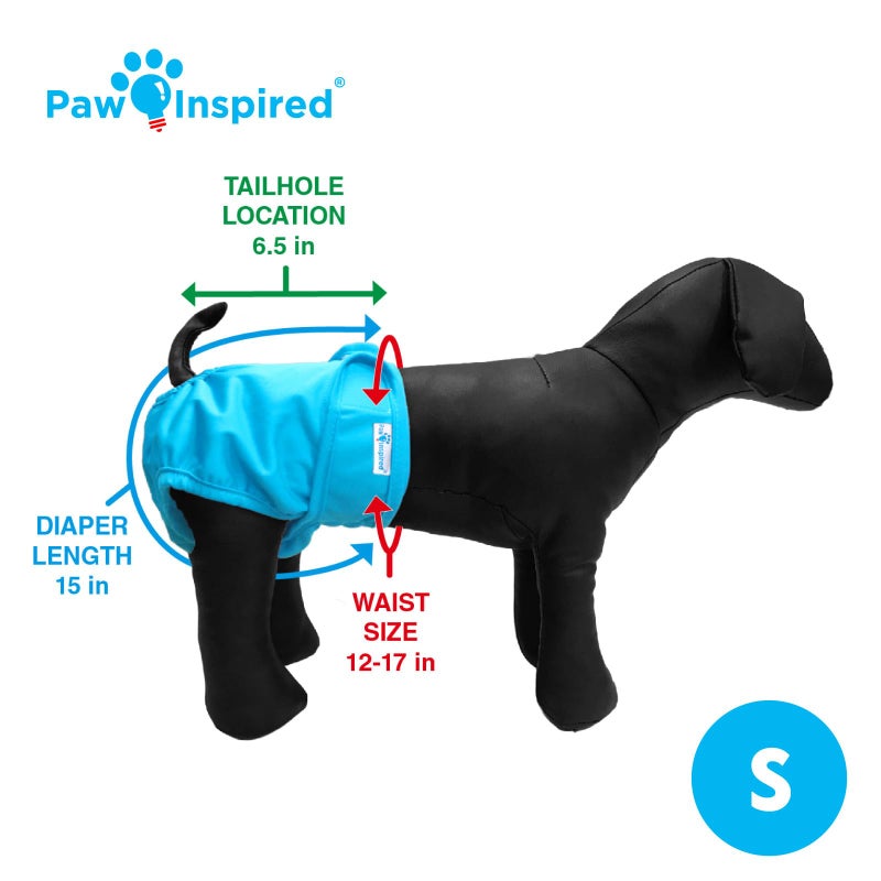 Paw Inspired Washable Reusable Dog Diapers Female, Cloth Dog Diapers, Dogs in Heat, Dog Incontinence (Assorted (White Lining), Small (3 Ct.)) - Image 2